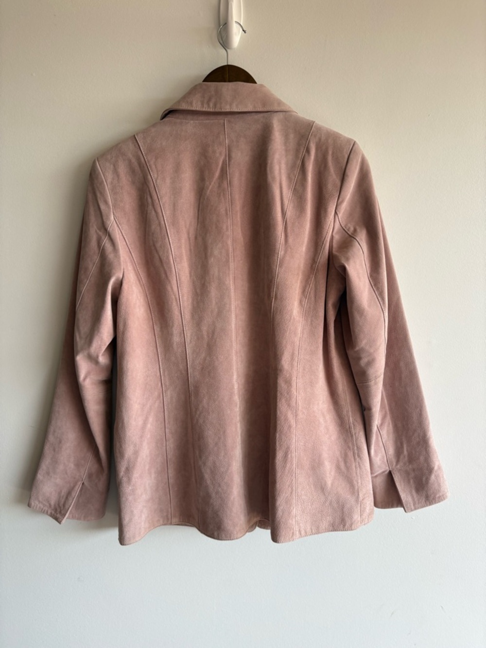 Guillaume Pink Leather Jacket Leopard Lining Tailored Blazer Size M - Picture 9 of 9